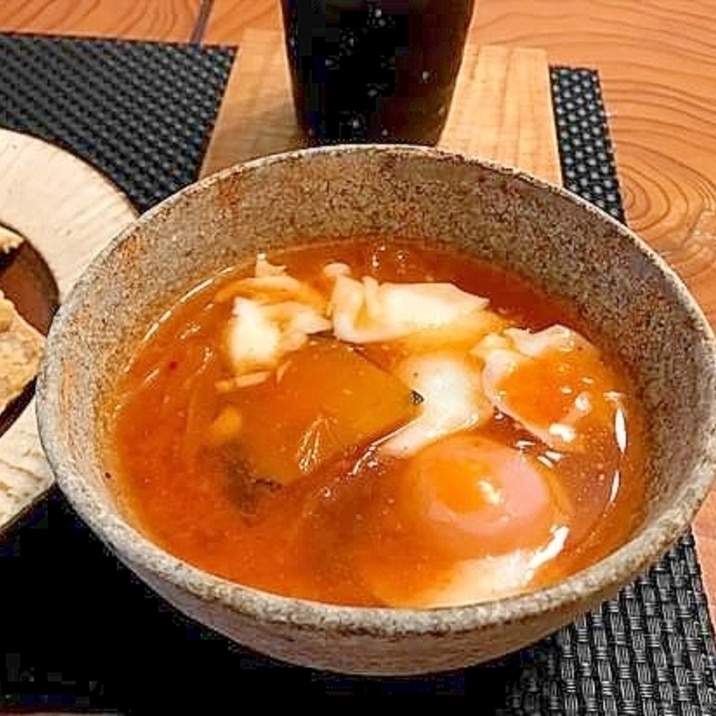 キムチとかぼちゃの味噌スープ